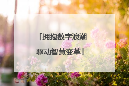 拥抱数字浪潮 驱动智慧变革