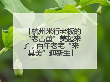 杭州米行老板的“老古董”美起来了，百年老宅“来其美”迎新生