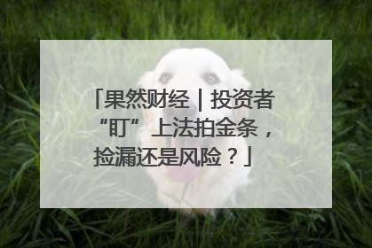 果然财经｜投资者“盯”上法拍金条，捡漏还是风险？