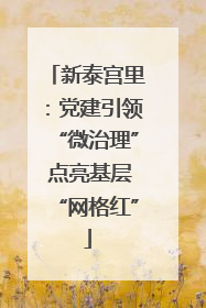 新泰宫里：党建引领“微治理” 点亮基层“网格红”