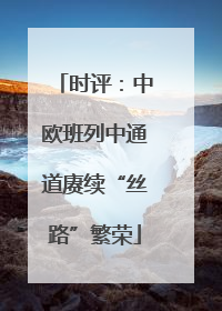 时评：中欧班列中通道赓续“丝路”繁荣