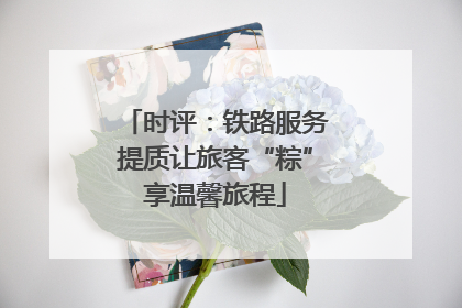 时评：铁路服务提质让旅客“粽”享温馨旅程