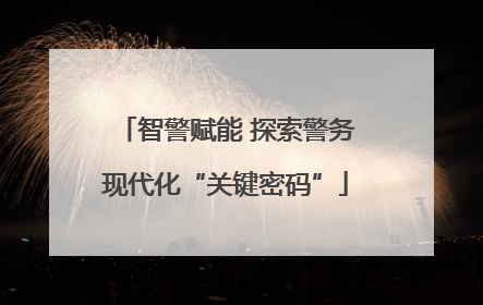 智警赋能 探索警务现代化“关键密码”
