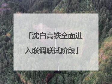 沈白高铁全面进入联调联试阶段