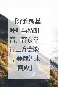 泽连斯基呼吁与特朗普、普京举行三方会谈，美俄暂未回应