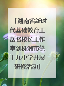 湖南省新时代基础教育王岳名校长工作室到株洲市第十九中学开展研修活动