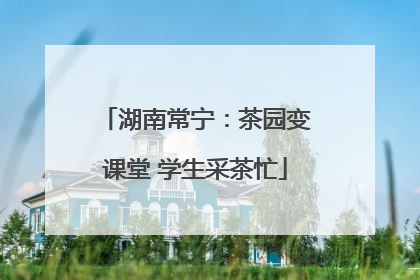 湖南常宁：茶园变课堂 学生采茶忙