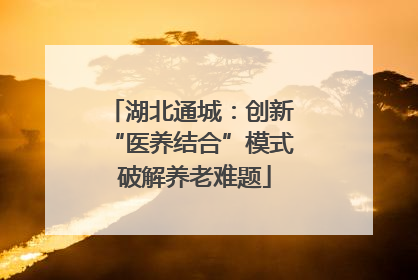 湖北通城：创新 “医养结合”模式 破解养老难题