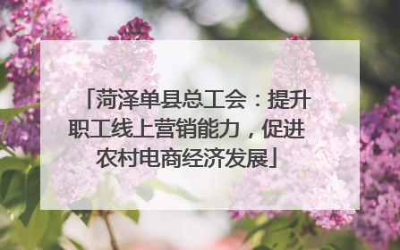 菏泽单县总工会：提升职工线上营销能力，促进农村电商经济发展