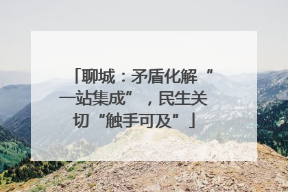聊城：矛盾化解“一站集成”，民生关切“触手可及”