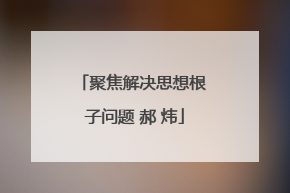 聚焦解决思想根子问题 郝 炜
