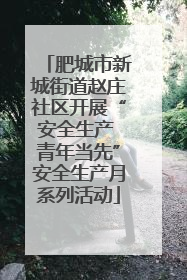 肥城市新城街道赵庄社区开展“安全生产 青年当先”安全生产月系列活动