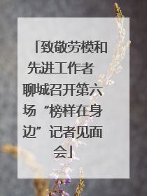 致敬劳模和先进工作者 聊城召开第六场“榜样在身边”记者见面会