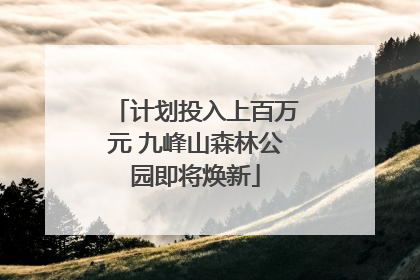 计划投入上百万元 九峰山森林公园即将焕新