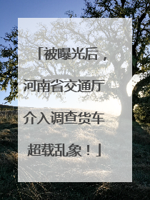 被曝光后，河南省交通厅介入调查货车超载乱象！