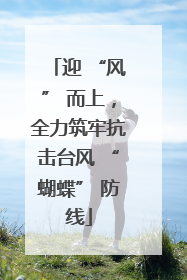 迎 “风” 而上，全力筑牢抗击台风 “蝴蝶” 防线