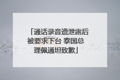 通话录音遭泄露后被要求下台 泰国总理佩通坦致歉