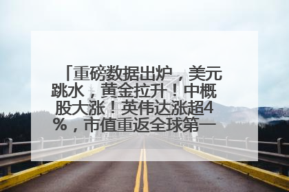 重磅数据出炉，美元跳水，黄金拉升！中概股大涨！英伟达涨超4%，市值重返全球第一！黄仁勋计划出售至多600万股股票