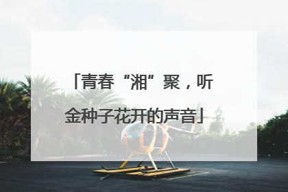 青春“湘”聚，听金种子花开的声音