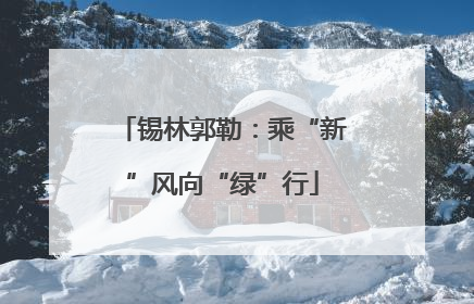 锡林郭勒：乘“新”风向“绿”行