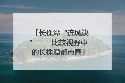 长株潭“连城诀”——比较视野中的长株潭都市圈