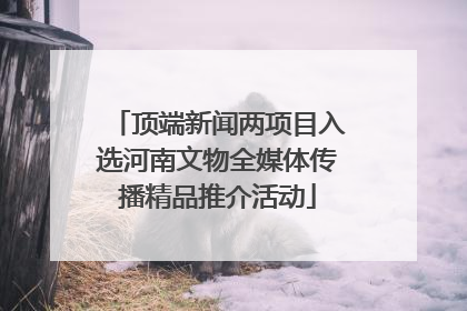顶端新闻两项目入选河南文物全媒体传播精品推介活动