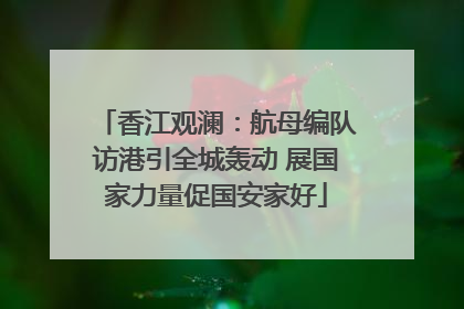 香江观澜：航母编队访港引全城轰动 展国家力量促国安家好