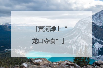 黄河滩上“龙口夺食”