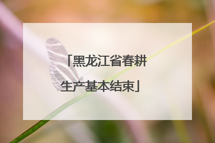 黑龙江省春耕生产基本结束