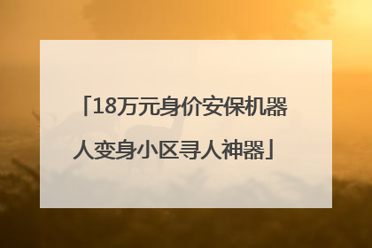 18万元身价安保机器人变身小区寻人神器