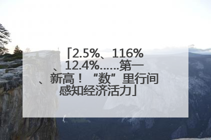 2.5%、116%、12.4%……第一、新高！“数”里行间感知经济活力